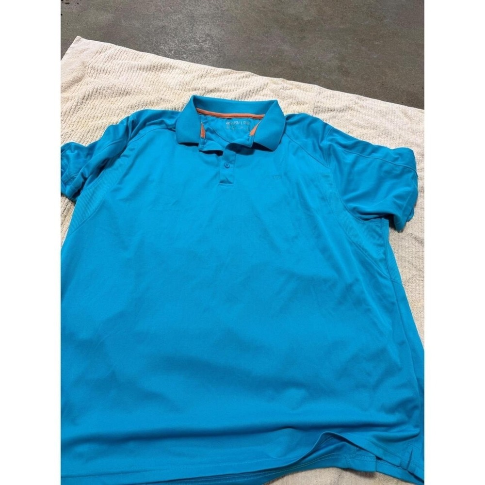 Ariat Mens AriatTEK Performance Polo Shirt Turquoise Blue OrangeShort Sleeve